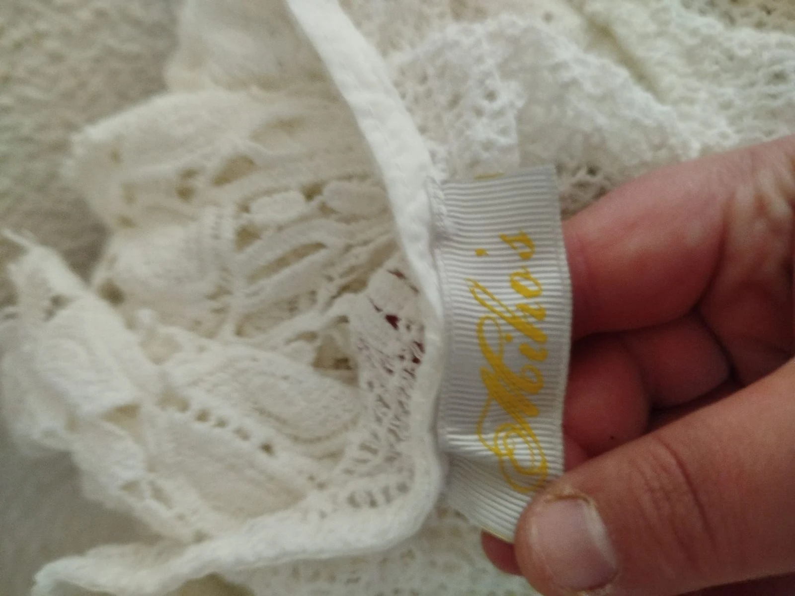 Caftan crochet blanco talla única  – photo 7